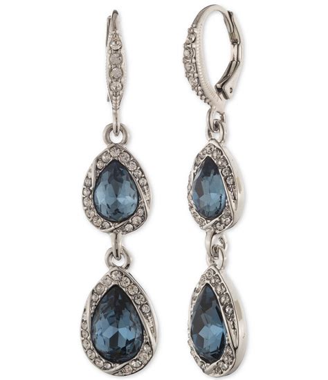 givenchy blue crystal earrings|orig givenchy earrings.